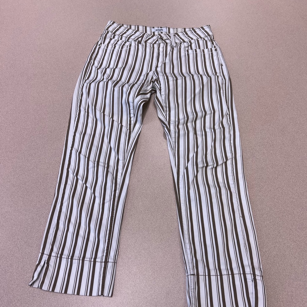 Vintage 90s MOSCHINO Striped Pants Crop Shorts Size 26 311
